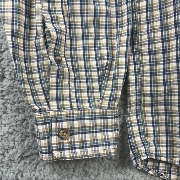 Columbia XCO Button Down Shirt Mens Sz Large Checker Long Sleeve Blues Greens - Picture 3 of 10